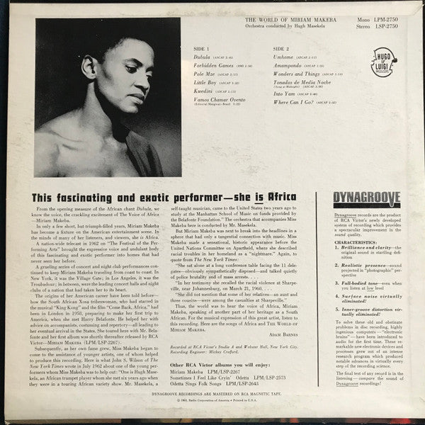 Miriam Makeba : The World Of Miriam Makeba (LP, Album)