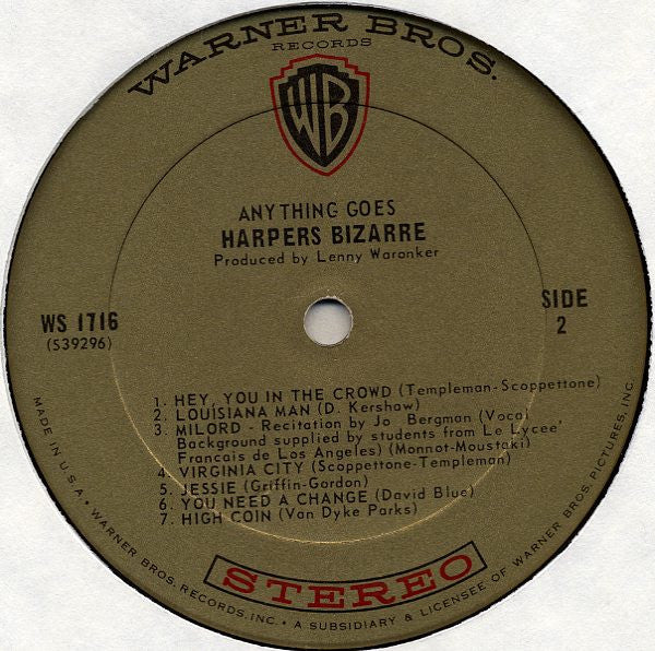 Harpers Bizarre : Anything Goes (LP, Album)