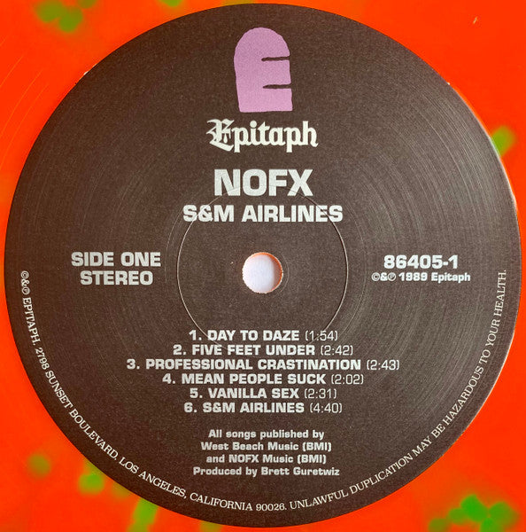 NOFX : S & M Airlines (LP, Album, Ltd, RE, RP, Ora)