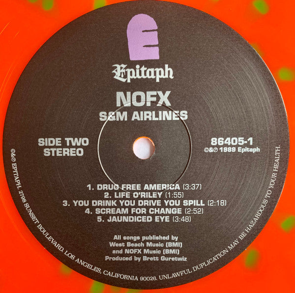 NOFX : S & M Airlines (LP, Album, Ltd, RE, RP, Ora)