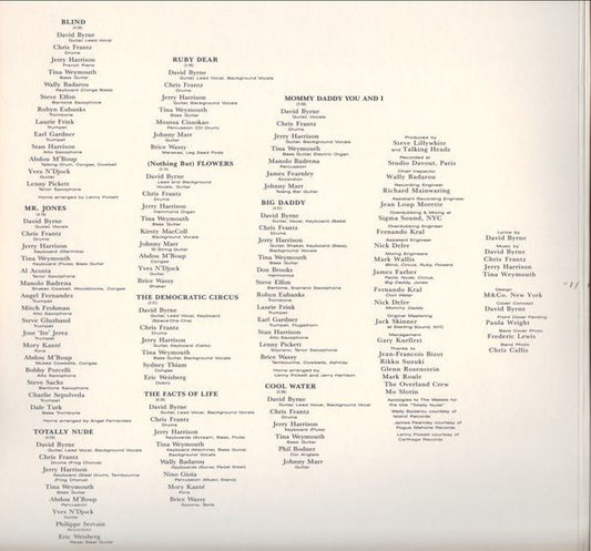 Talking Heads : Naked (LP, Album, All)