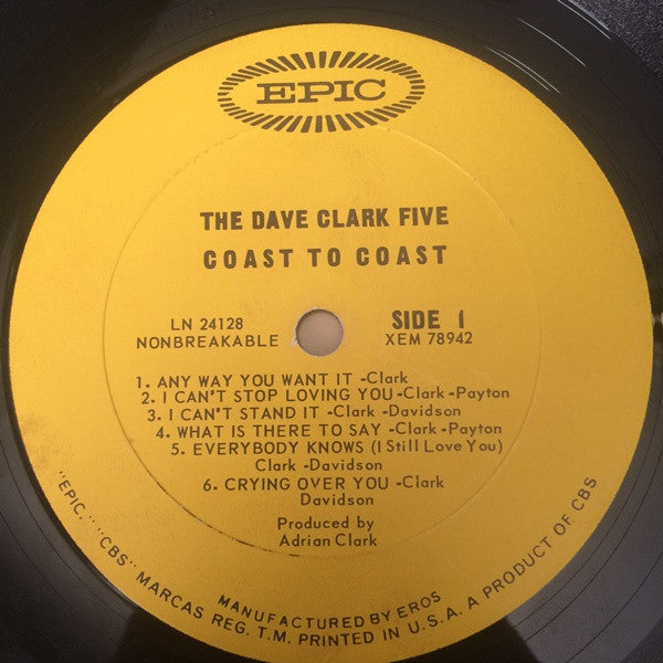 The Dave Clark Five : Coast To Coast (LP, Album, Mono)