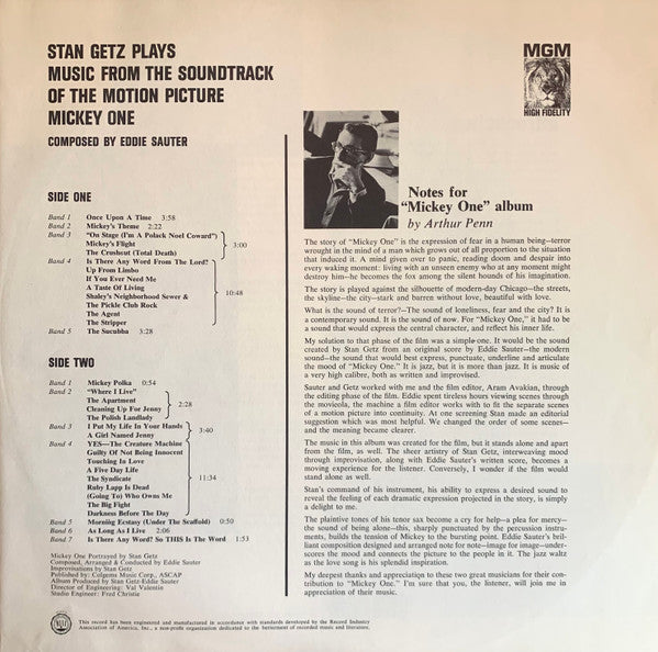 Stan Getz : Mickey One (LP, Album)