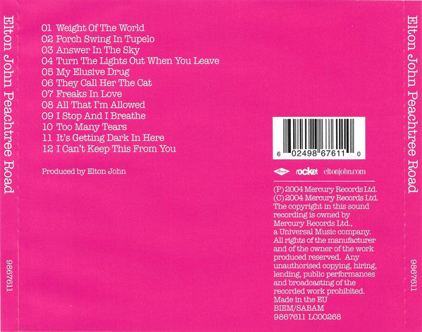 Elton John : Peachtree Road (CD, Album)