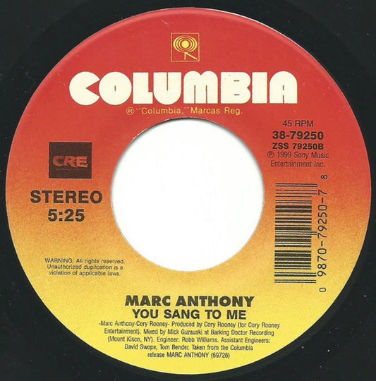 Marc Anthony : I Need To Know (7", Single)