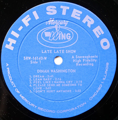 Dinah Washington : Late Late Show (LP, Comp)