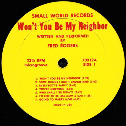 Misterogers* : Won't You Be My Neighbor? (LP, Album, Mono)
