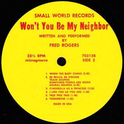 Misterogers* : Won't You Be My Neighbor? (LP, Album, Mono)
