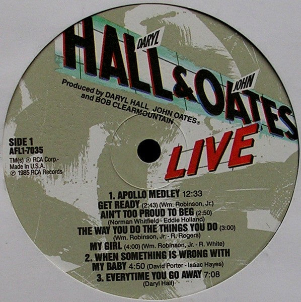 Daryl Hall & John Oates With David Ruffin & Eddie Kendrick* : Live At The Apollo (LP, Album)