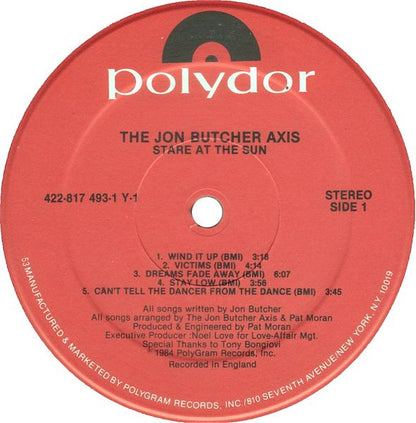The Jon Butcher Axis : Stare At The Sun (LP, Album, Hau)