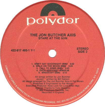 The Jon Butcher Axis : Stare At The Sun (LP, Album, Hau)