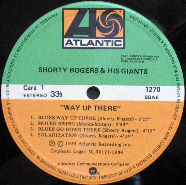 Shorty Rogers & His Giants* : Way Up There (LP, Album, RE)
