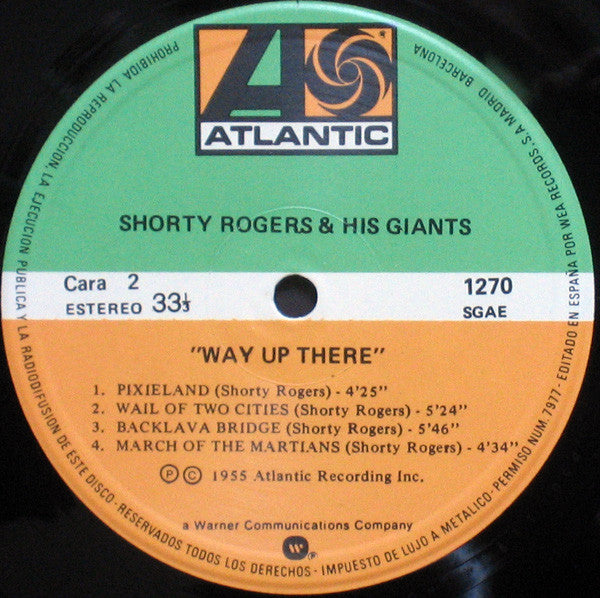 Shorty Rogers & His Giants* : Way Up There (LP, Album, RE)