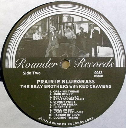 The Bray Brothers With Red Cravens : Prairie Bluegrass (LP, Album)