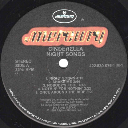 Cinderella (3) : Night Songs (LP, Album, 70 )