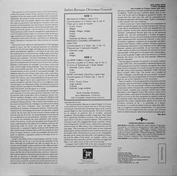 Various : Italian Baroque Christmas Concerti (LP, Comp)