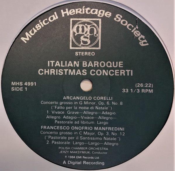 Various : Italian Baroque Christmas Concerti (LP, Comp)