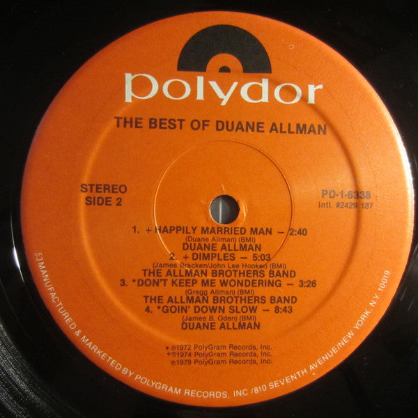 Duane Allman : The Best Of Duane Allman (LP, Comp, 53 )