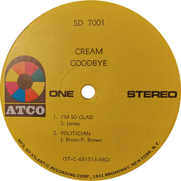 Cream (2) : Goodbye (LP, Album, MG)