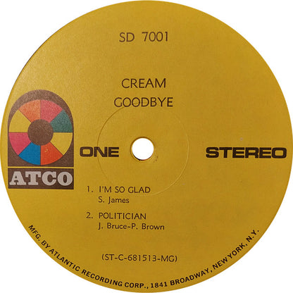 Cream (2) : Goodbye (LP, Album, MG)