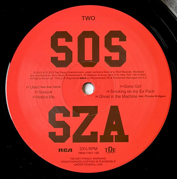 SZA (2) : SOS (2xLP, Album, Mem)