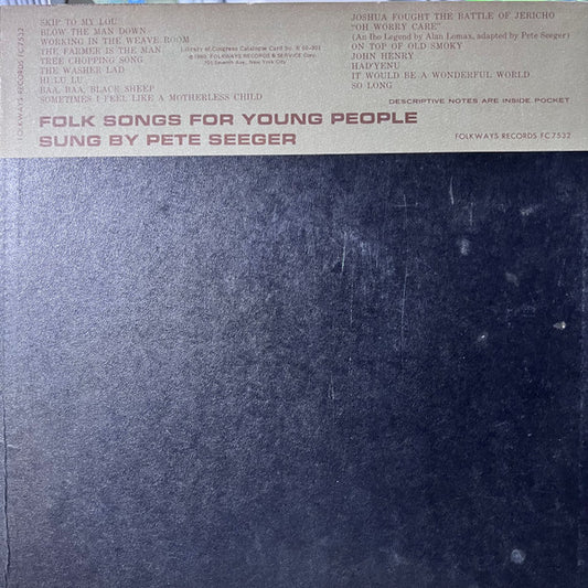 Pete Seeger : Folk Songs For Young People (LP, Album, RE)