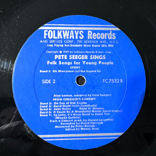 Pete Seeger : Folk Songs For Young People (LP, Album, RE)