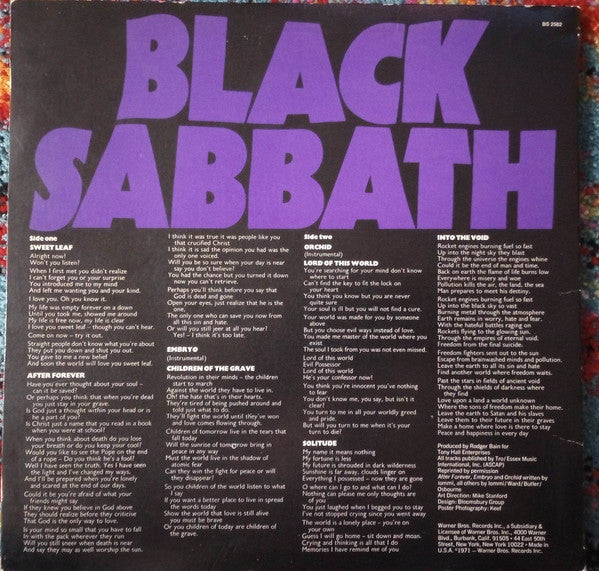 Black Sabbath : Master Of Reality (LP, Album, Pit)