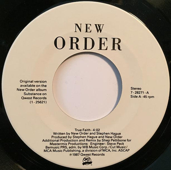 New Order : True Faith / 1963 (7", Spe)