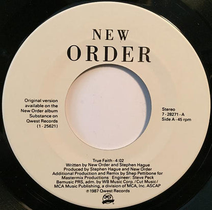 New Order : True Faith / 1963 (7", Spe)