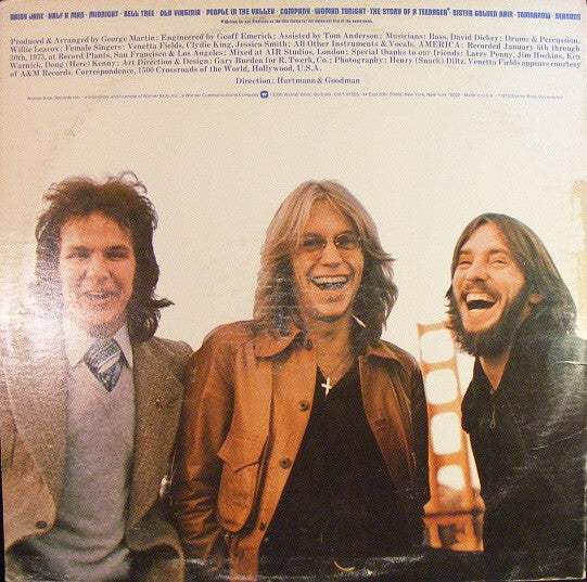 America (2) : Hearts (LP, Album, Promo, San)