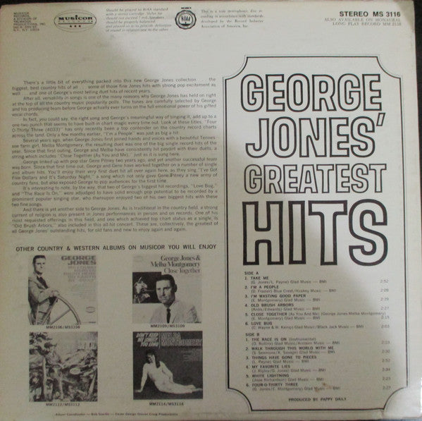 George Jones (2) : George Jones Greatest Hits (LP, Comp)