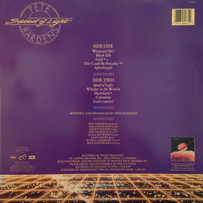 Pete Bardens* : Speed Of Light (LP, Album, All)