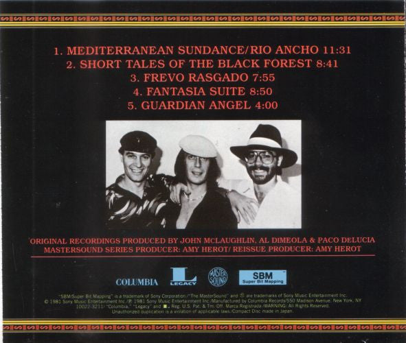 Al Di Meola / John McLaughlin / Paco De Lucía : Friday Night In San Francisco (CD, Album, Ltd, RE, RM, Gol)