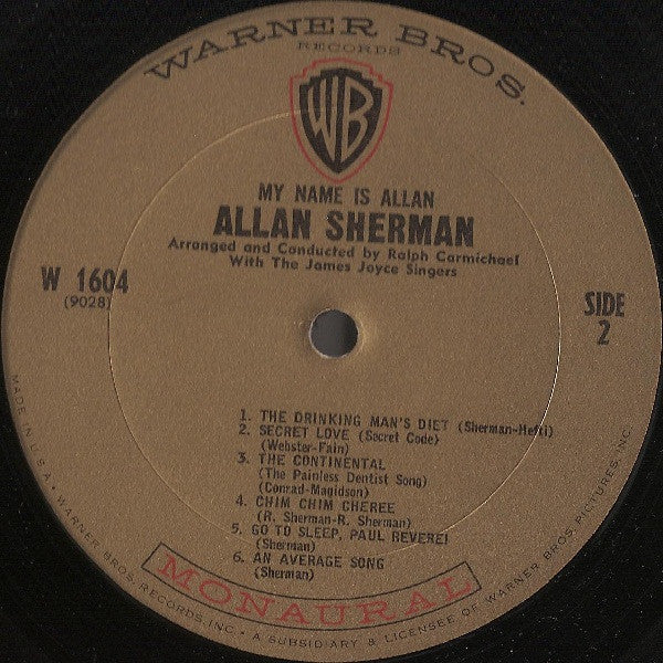 Allan Sherman : My Name Is Allan:  Allan Sherman Sings Great Movie Hits & Songs From The Cutting Room Floor (LP, Album, Mono)