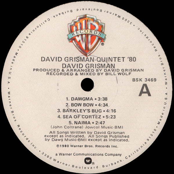 David Grisman : Quintet '80 (LP, Album, Win)