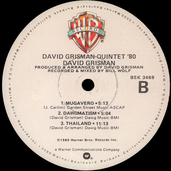 David Grisman : Quintet '80 (LP, Album, Win)