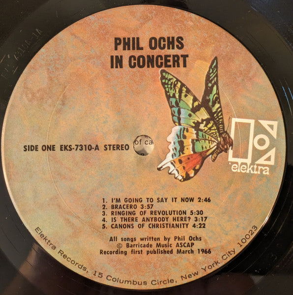 Phil Ochs : In Concert (LP, Album, RE, Ter)