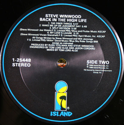 Steve Winwood : Back In The High Life (LP, Album, Club, Car)