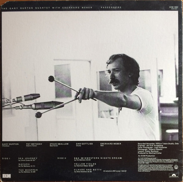 The Gary Burton Quartet* With Eberhard Weber : Passengers (LP, Album)