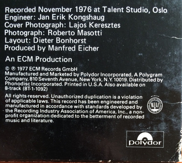 The Gary Burton Quartet* With Eberhard Weber : Passengers (LP, Album)