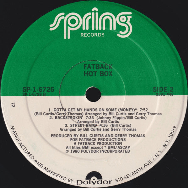 Fatback* : Hot Box (LP, Album, 72 )