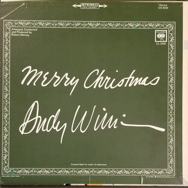Andy Williams : Merry Christmas (LP, Album, Two)