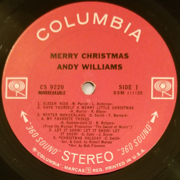 Andy Williams : Merry Christmas (LP, Album, Two)