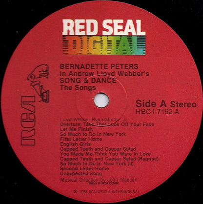 Bernadette Peters : Song & Dance The Songs (LP, Album)