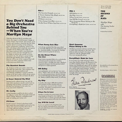 Marilyn Maye : The Second Of Maye (LP, Album, Mono)