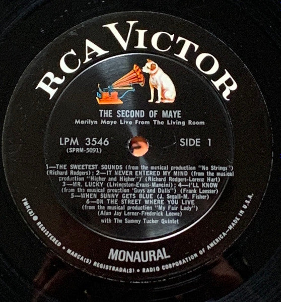 Marilyn Maye : The Second Of Maye (LP, Album, Mono)