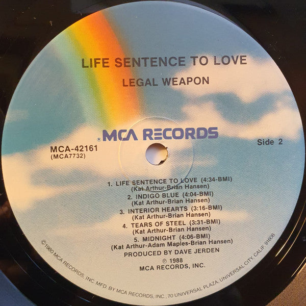 Legal Weapon : Life Sentence To Love (LP, Album, Pin)