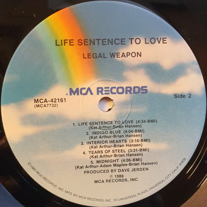 Legal Weapon : Life Sentence To Love (LP, Album, Pin)