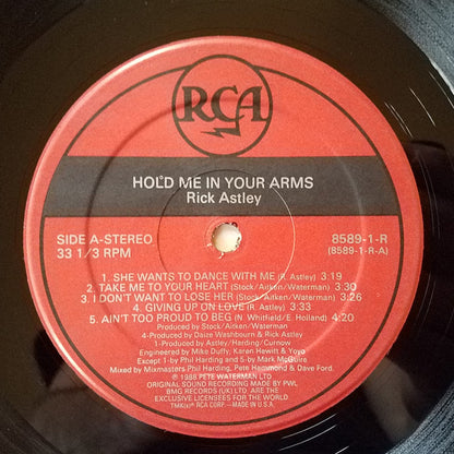 Rick Astley : Hold Me In Your Arms (LP, Album, SRC)